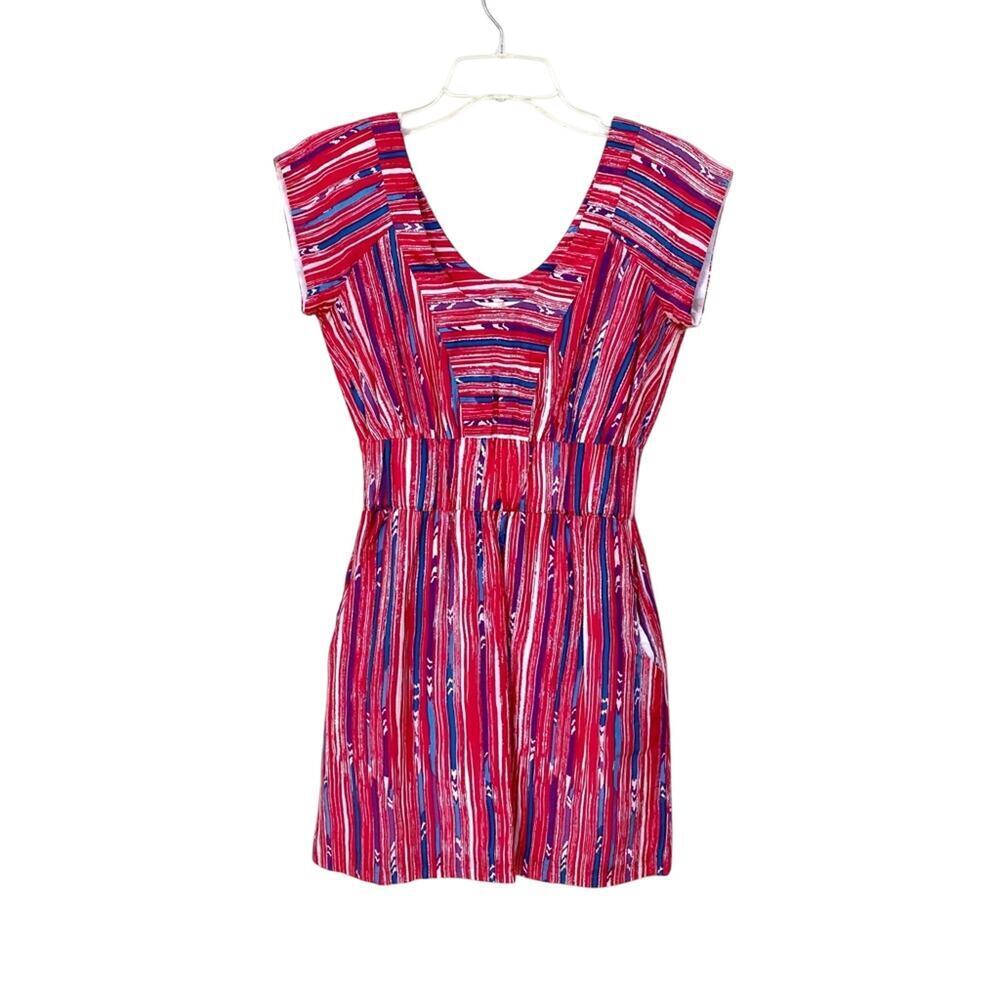 Lauren Moffatt Stripe Cotton Fit & Flare Mini Dress Short Sleeve Anthropolgie